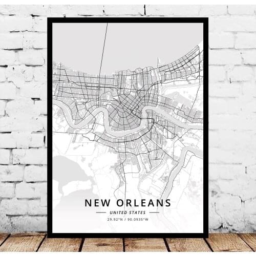 New Orleans LA Louisiana USA United States of America Map Poster