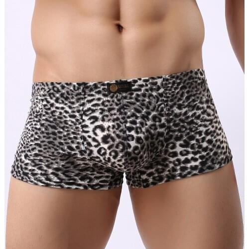 Sexy Men Leopard Printed Underwear Boxer Underpants Trunks Wild Style Boxers Shorts Male Panties Cueca Hombre Breathable