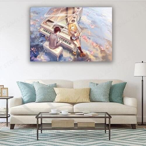 Your Lie In April Poster Anime Canvas Prints Wall Art For Home Office Bedroom Decorations Unframed