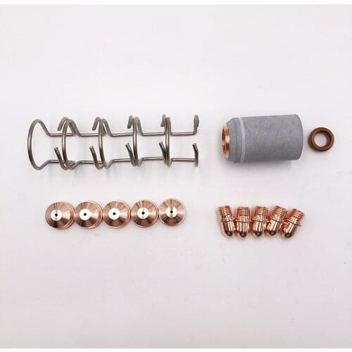 Trafimet A141 plasma cutting consumables PR0101 Electrode,PD0101 Nozzle Tip,PC0102 Shield ,PE0101 swirl ring and CV0011 spacer