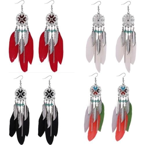 Earrings 2020 Feather Earrings Fashion Earrings For Women Long Trendy Earring Kolczyki Damskie Bijoux Bohème Femme