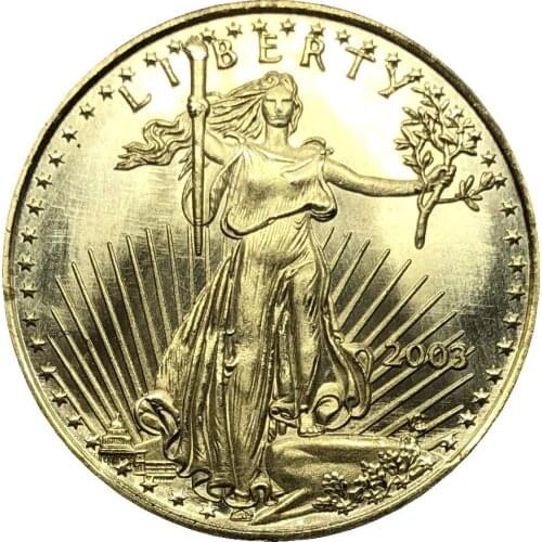 United States 25 Dollar America Eagle Bullion Coin 2003 Brass Metal Commemorative Gold Coin Copy Coin