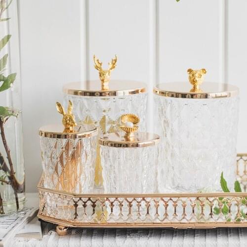 Europea style creative glass jar decoration jar creative cotton swabs storage jar storage jar ornaments household cute candy jar