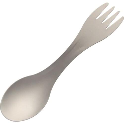 QingGear Titanium Tableware Spork Fork Spoon Utensil Portable Tableware Light Weight Flatware