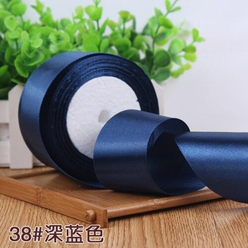 6/10/15/20/25/40/50mm Dark Blue Navy Satin Ribbons Christmas Halloween Birthday Party Wedding Decoration Gift Packaging Ribbon