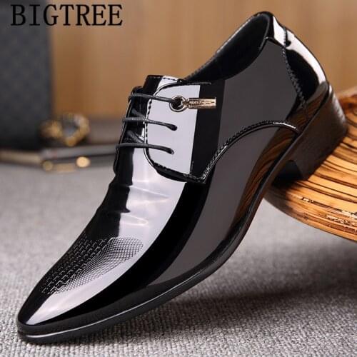 Suit Shoes Men Formal Italian Fashion Office Shoes Men Dress Patent Leather Business Shoes Men Classic Zapatos De Charol Hombre