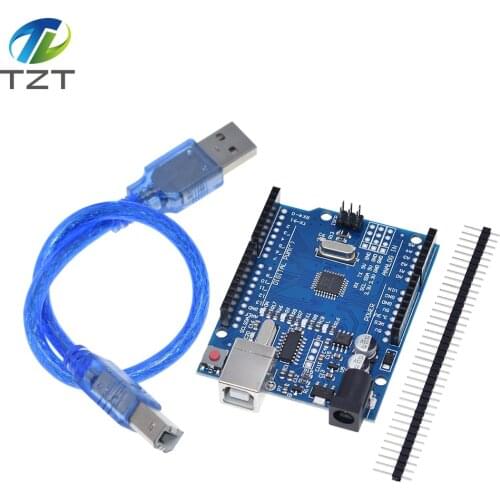 TZT Smart Electronics high quality One set UNO R3 CH340G+MEGA328P Chip 16Mhz For Arduino UNO R3 Development board + USB CABLE