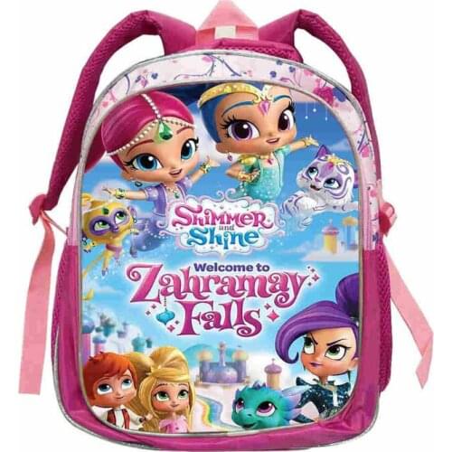 2019 New 12-16 Inch High Quality Shimmer Shine Cartoon Backpack Cool Child Student Boy School Bag Colorful Kids Schoolbags