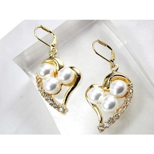 Women Gift word Love New Style! 8MM blue/black/red/pinken/White pearl Drop Earring mujer for jewelry