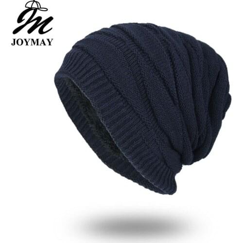 Joymay Winter Autumn Beanies Hat Unisex Plain Warm Soft Skull Knitting Cap Hats Touca Gorro Caps For Men Women WM057