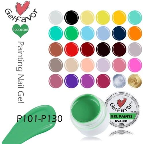 30 Colors Nail Art Painting Nail Gel Polish Draw Acrylic Color UV LED Gel Varnish DIY Makeups Tips DL
