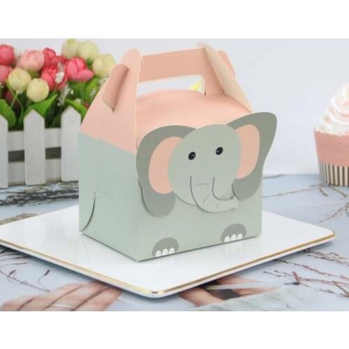 5Pcs Safari Animals Favor Box Packaging Gift Box Paper Bags Animals Birthday Party Decoration Candy Dragee Bonbonniere Wrapping