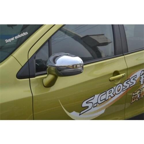 Lapetus Accessories Fit For Suzuki Sx4 s-cross 2014 - 2020 Chrome Rearview Mirror Cap Decoration Trim / Protective Cover Kit