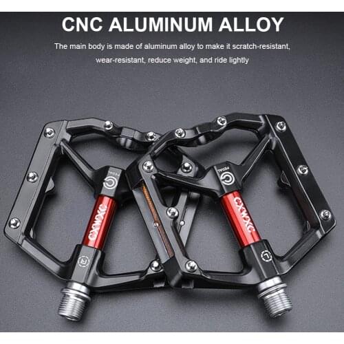 Aluminum Flat Deck Mountain Bike Pedals, Urban BMX Hybrid Parts, Sealed Bearing, Round Flat Pedals 3 Bearings and Wide Platform