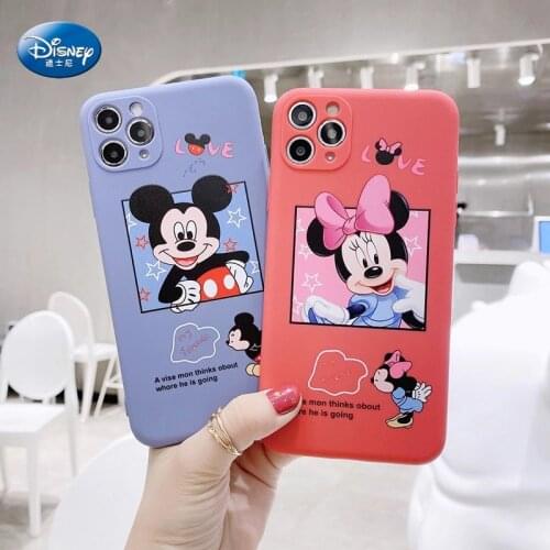 Cute Happy Mickey Minnie Couple Girl Phone Case For iphone 12pro 11 12 Pro Max X XR XS MAX Case Soft Cover For iphone 7 8 Plus