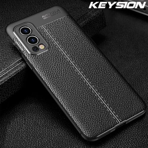 KEYSION Shockproof Case For Oneplus Nord 2 5G Leather Texture Soft Silicone Phone Back Cover for Oneplus N200 N100 N10 1+ CE 5G