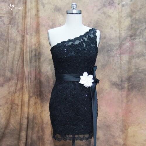 RSE124 One Shoulder Little Black Dress