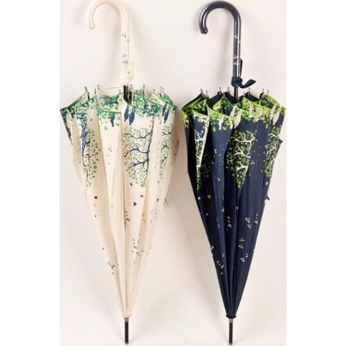 Women Umbrella Long Handle Uv Protection Windproof Sunshade Adult Outdoor Umbrella Chinese Paraguas Mujer Rain Gear BD50UU