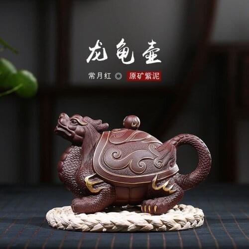 Dragon Tortoise teapot wholesale customization purple clay teapot pure handmade teapot yuzhongsha factory