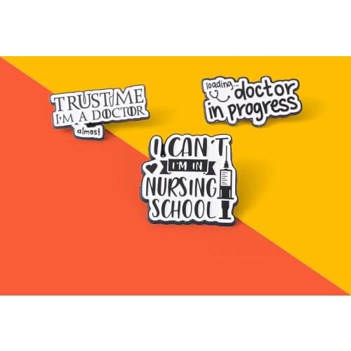 Custom Medical Stethoscope Enamel Pin Hospital Brooch Fun Dialogue Lapel Badge Cartoon Jewelry Gift For Kid Doctor Nurse Friend