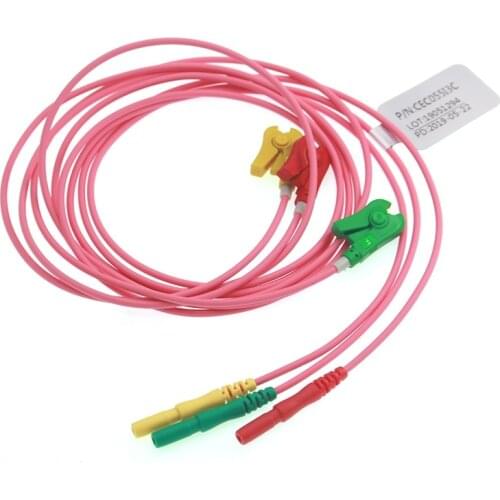 Holter Recorder ECG Patient Cable Din 1.5 Style 3 Leads Clip IEC Standard for All Holter Systems with Din Plug Connector