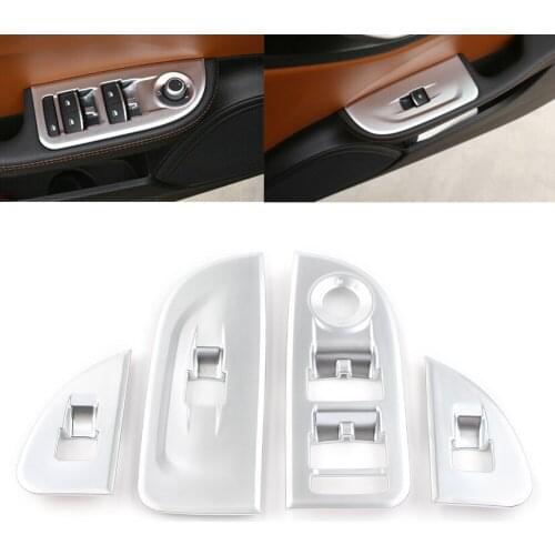 For Alfa Romeo Giulia 2017 2018 2019 2020 Chrome ABS Window Lift Switch Button Frame Cover Trims Car Stickers Accessories