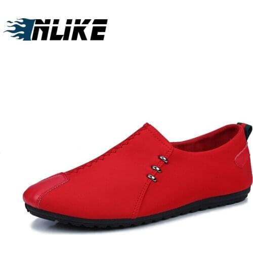 Inlike New Comfortable Casual Flat Shoes Men Fashion Lattice Shoes Male Loafers Slip On British Style Flats Shoe