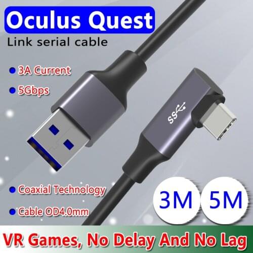 For Oculus Quest 2 Link Cable 5M USB 3.0 Quick Charge Cables for Quest2 VR Data Transfer Fast Charges VR Headset Accessories