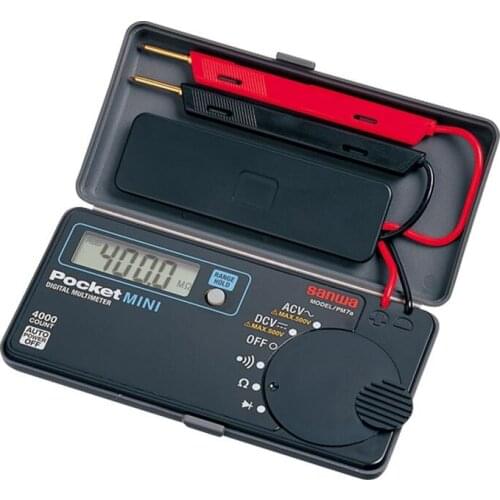 Sanwa PM7A Pocket mini size portable Multimeter DMM 4000 count DC AC with integrated protective case