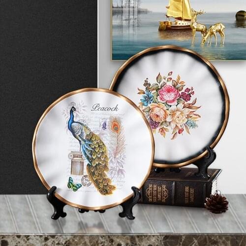 Ceramic plate Art Ornaments living room Decoration Accessories plate Set wedding gift Nordic luxury home decoration accessories