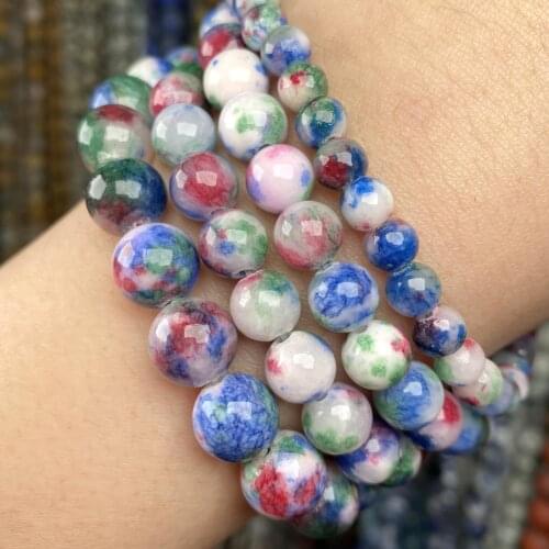 Natural Stone Multicolor Persian Jades Round Beads For Bracelets Jewelry Making Diy Handmade Accessories 6-10mm Wholesale 15"