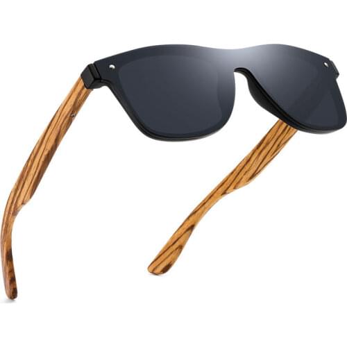 One-Piece Wood Polarized Sunglasses Fashion And Comfortable Rimless Glasses Bamboo Sunglasses Myopia Sunglasses Female 8021