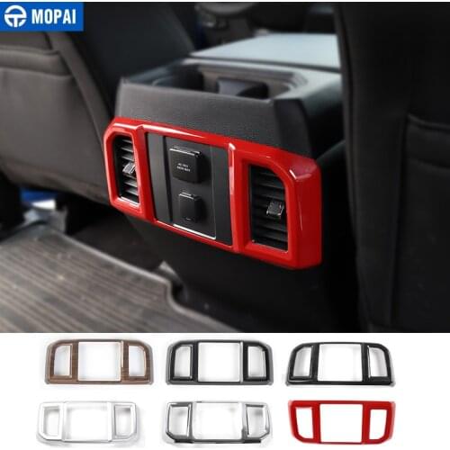 MOPAI ABS Car Interior Armrest Box Rear Air Conditioning Vent Outlet Decoration Cover Sticker for Ford F150 2016 Up Car Styling
