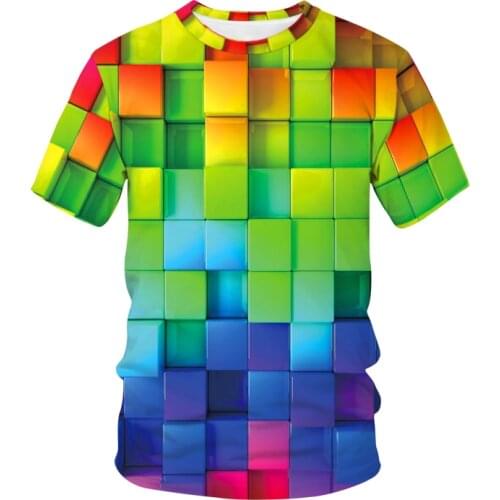 Three-Dimensional Graphics Graffiti T-Shirt Men Casual Top Fun 3D Mens T-Shirt Summer O-Neck Shirt Plus Size Street Outdoor 6XL