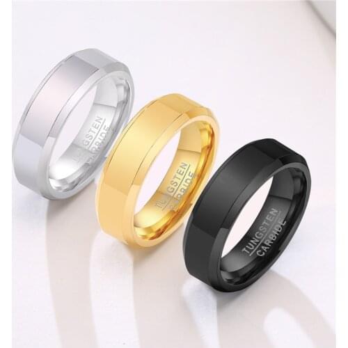 Modyle New Fashion Black Gold Silver Color Tungsten Carbide Male Ring Wedding Engagement Ring for Man Jewelry Wholesale