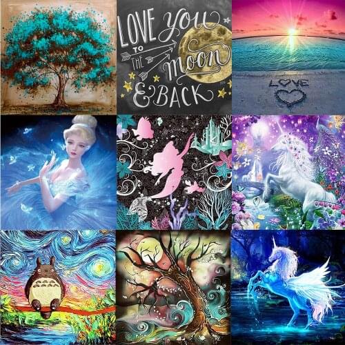 New Diamond Embroidery Unicorn Princess 5D Diamond Painting Full Drill Home Decoration Mosaic Cartoon Animal Cross Stitch