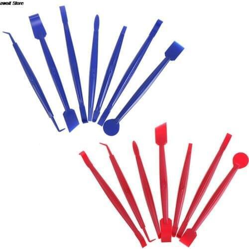 New 7pc Auto Styling Vinyl Carbon Fiber Window Ice Remover Cleaning Wash Car Scraper With Felt Squeegee Tool Film Wrapping