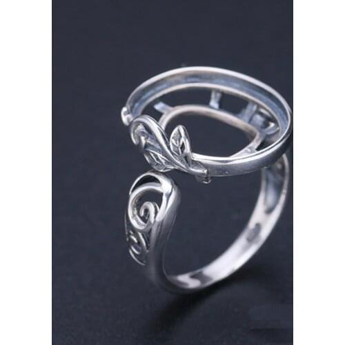 14*17mm 925 STERLING SILVER women Semi Mount Bases Blanks base blank Pad VINTAGE rings rings Setting set jewelry diy A4934