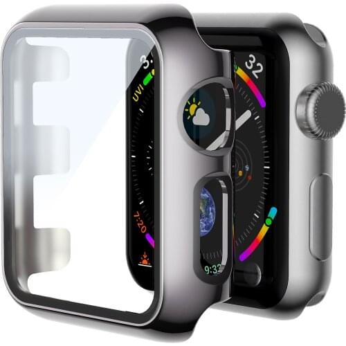 Yellow Edge Full Screen Color Bumper Cover For Apple Watch 6 5 4 3 2 40MM 44MM Case For iWatch SE 6 5 42MM Protector Apple Watch