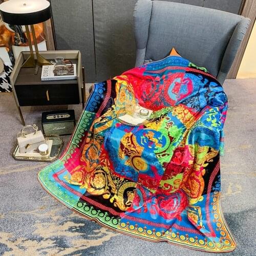 1pc Luxury Velvet Blanket Comforter black Bed Cover Quilting 150x150cm/150x200cm/200x230cm