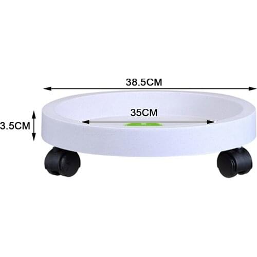 Removable Flower Pot Tray Universal Wheels Round Plastic Tray Flower Pot Rack Plant Stand