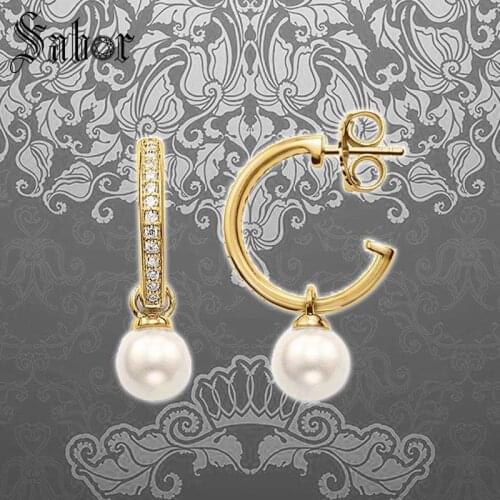 Creole Pearl Hinged Hoop Earrings party Gold Color Fashion Jewelry Water Drop silver color Gift For Women 2020 New thomas