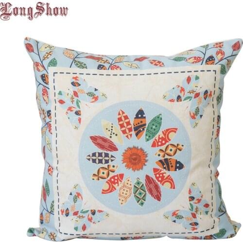 Special Sales 45x45cm Clearance Home Decorative Durable Polyester Linen Cloth Digital Printing Floral Pillow Case