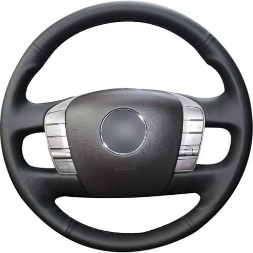 Hand-stitched Black Artificial Leather Car Steering Wheel Cover for Volkswagen VW Phaeton 2010 2011 2012 2013 2014 2015 2016
