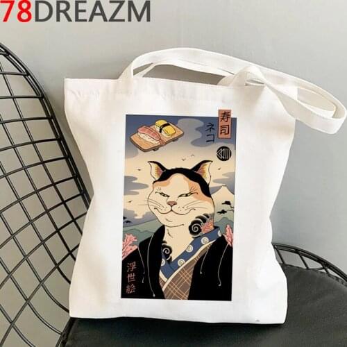 Cat shopping bag jute bag cotton tote grocery canvas shopper bag net jute bolsa compra custom