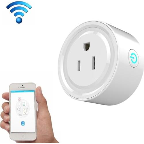 10A Round Shape WiFi Mini Plug APP Remote Control Timing Smart Socket Works with Alexa & Google Home, AC 100-240V, US Plug