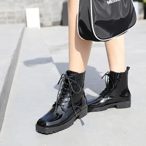 2020 Autumn Combat Boots Women Canvas Ankle Boots Hiker Chunky Army Boots Lace Up Thick Sole Military Platform Boots LJB213-1
