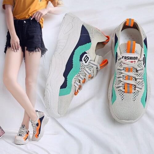 2020 Spring Woman Platform Sneakers Fashion Mesh Comfortable Soft Female Casual Sport Vulcanized Shoes Trainers Dad Shoes Women