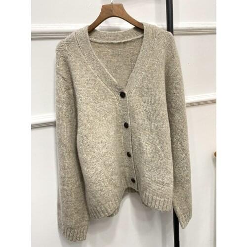 Autumn Winter Womens Sweater Woolen Long Sleeve V-neck Single Breasted 2020 New Female Knit Cardigan Tops