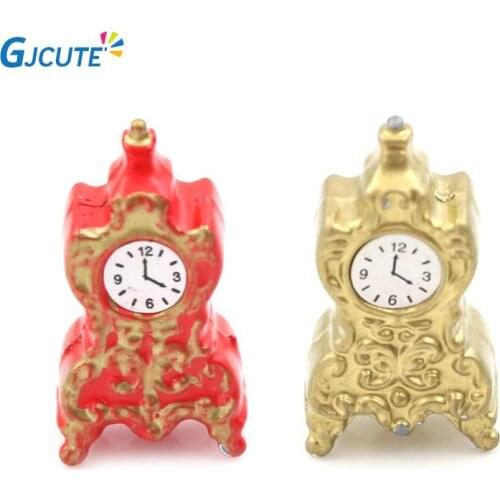1:12 Living Room Porcelain Clock Dollhouse Miniature Toy Doll Food Kitchen Living Room Doll Accessories Mini Home Decoration 1pc